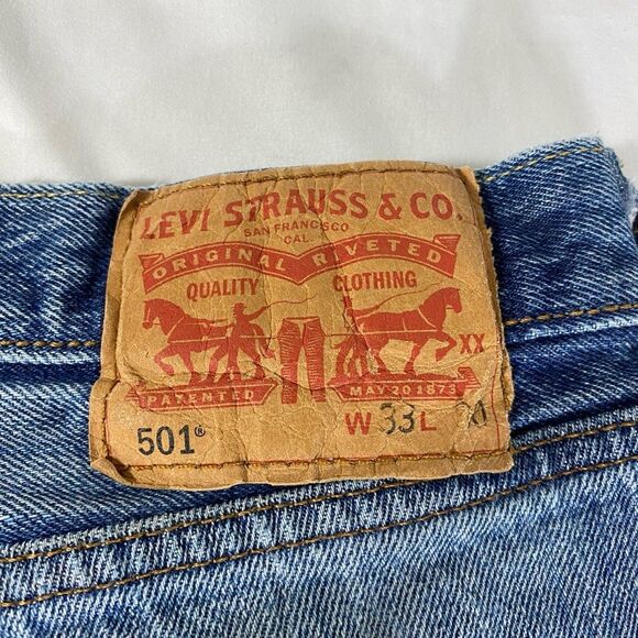 Levi's Men's Straight Blue Jeans 501s Vtg white tag - Picture 8 of 8